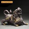 Purple Clay Pixiu Tea Pet Hand-traced Gold Animal Model Ornaments Office Home Tea Accessories Feng Shui Fortune Decoration