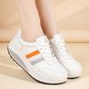 Women's Loafers Sneakers Height Increase White Leather Platform Casual Thick Sole Elevator Shake Shoes