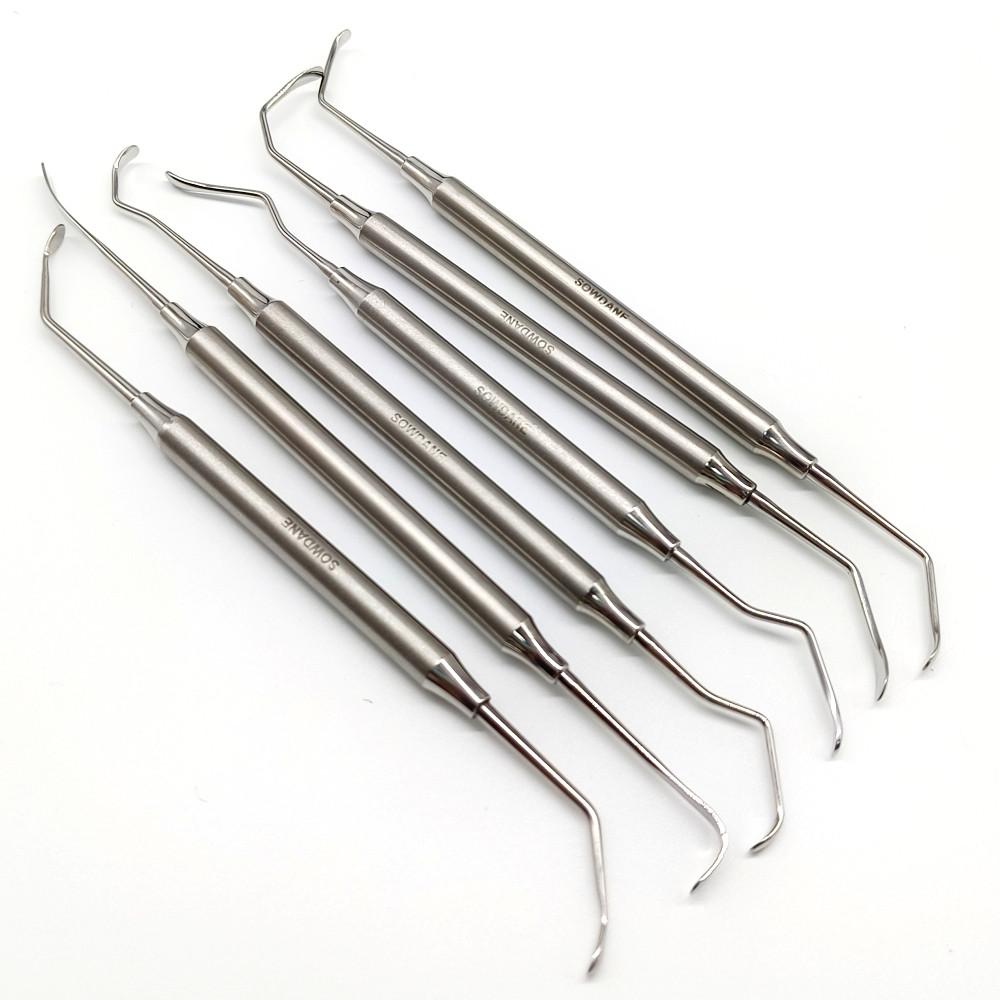 Fogászati ​​implantátum sebészeti sinus lift kétvégű fogászati ​​lift lift műszer Rozsdamentes acél 6 féle fogorvosi eszközök
