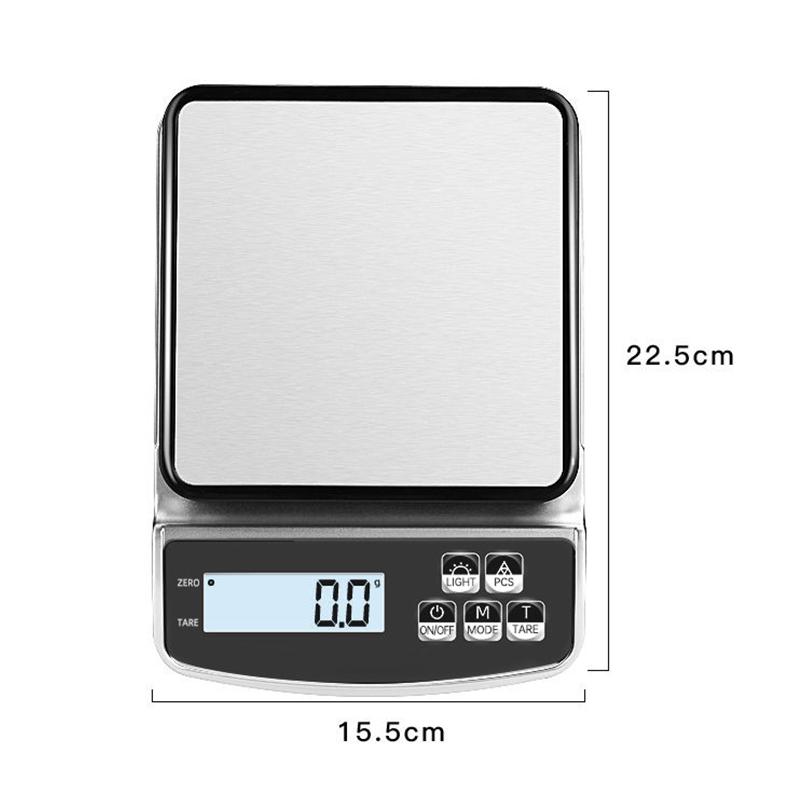 Stainless Steel Kitchen Scale 3kg/0.1g 5kg/0.1g 10kg/1g Food Coffee Smart Electronic Digital Scales Design for Cooking & Baking (as the picture,3KG)