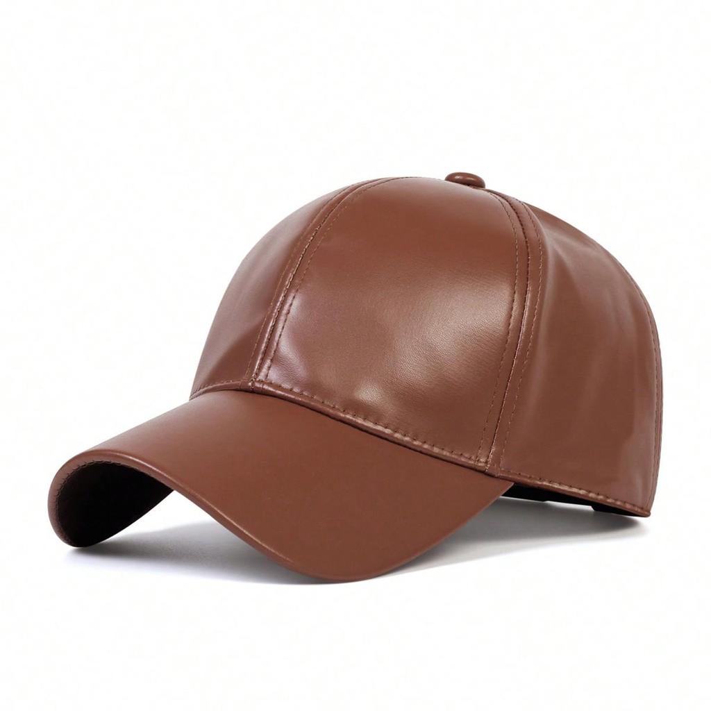 PU Leather Duckbill Cap: Spring & Autumn Style for Middle-Aged & Elderly Men