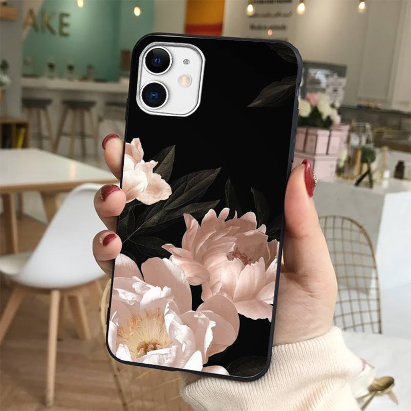 Yinuoda Elegant Pink Purple Peony Flower Onthe Vase Phone Case for iPhone 11 12 13 mini pro XS MAX 8 7 6 6S Plus X 5S SE 2020 XR