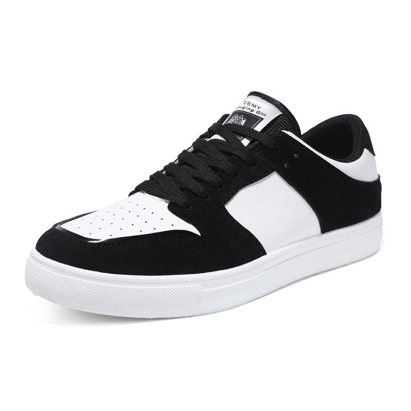 2024 Men's Korean-Style Black & White Panda Colorblock Low-Top Casual Sneakers