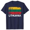 Litauische Flagge Vintage Made In Lithuania T-Shirts Streetwear Kurzarm Geburtstagsgeschenke Sommerstil T-Shirt Herrenbekleidung