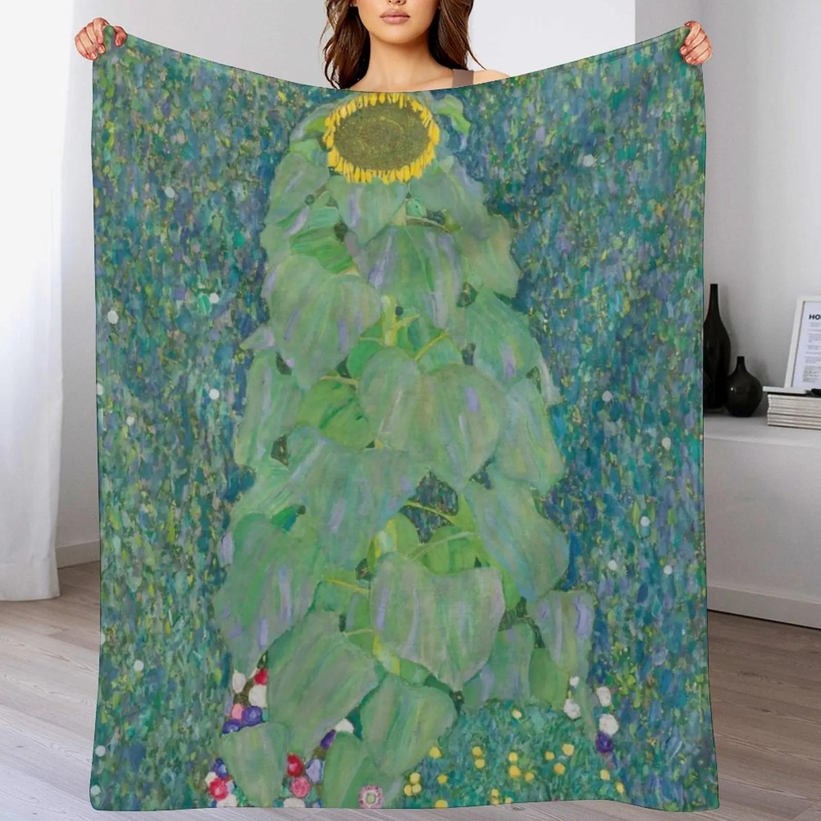 

Густав Климт - Подсолнух Плед забавный подарок плед для кровати Мягкие Кровати Плюшевые Одеяла 30x40in