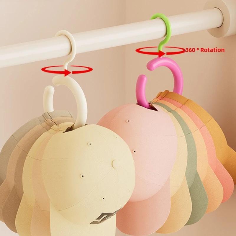 Dopamine Hook Multifunctional Rotating Non Perforated Scarf Hat Bag Hanger Circular Silk Scarf Display Stand