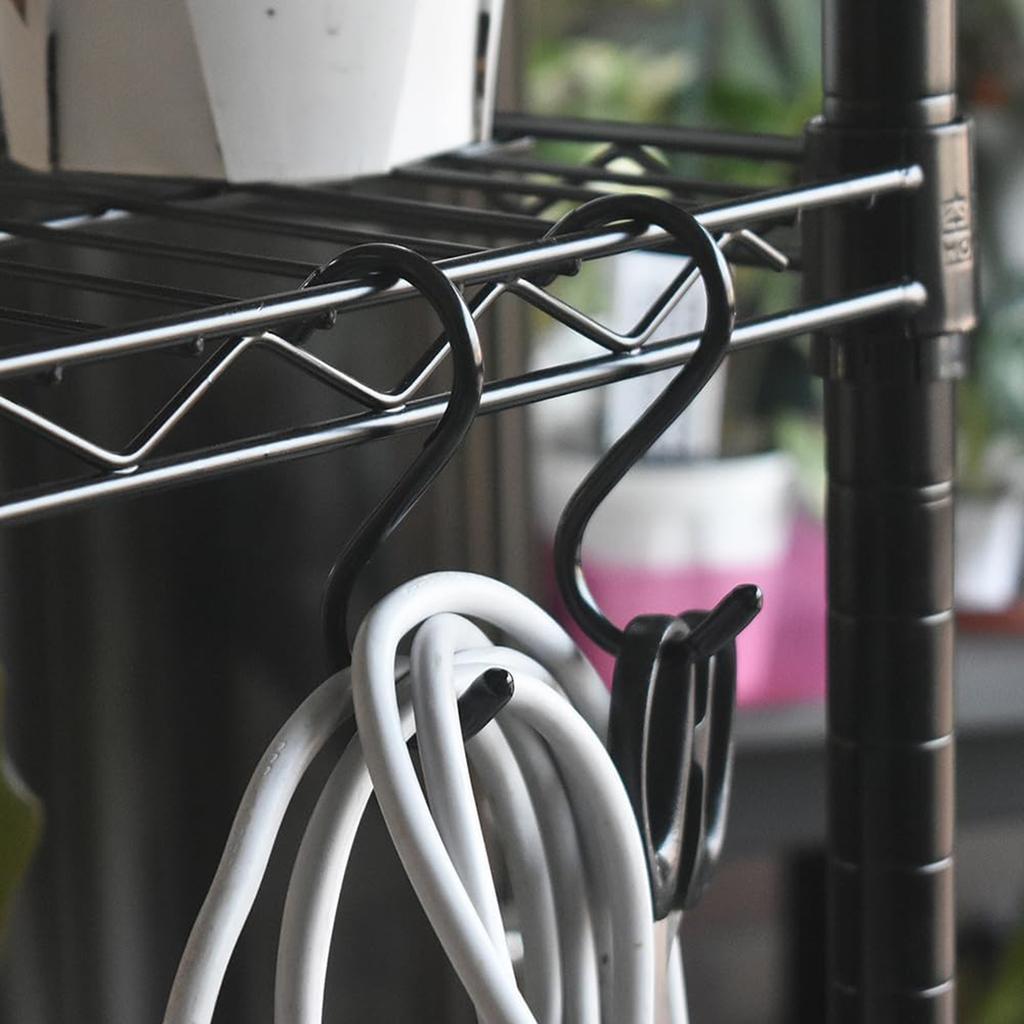 S-Haken, 3 Zoll Schwerlast Vinylbeschichtete Gummi S-Haken, Extra Dicke Rutschfeste Metall S-Haken für Schränke, Garten