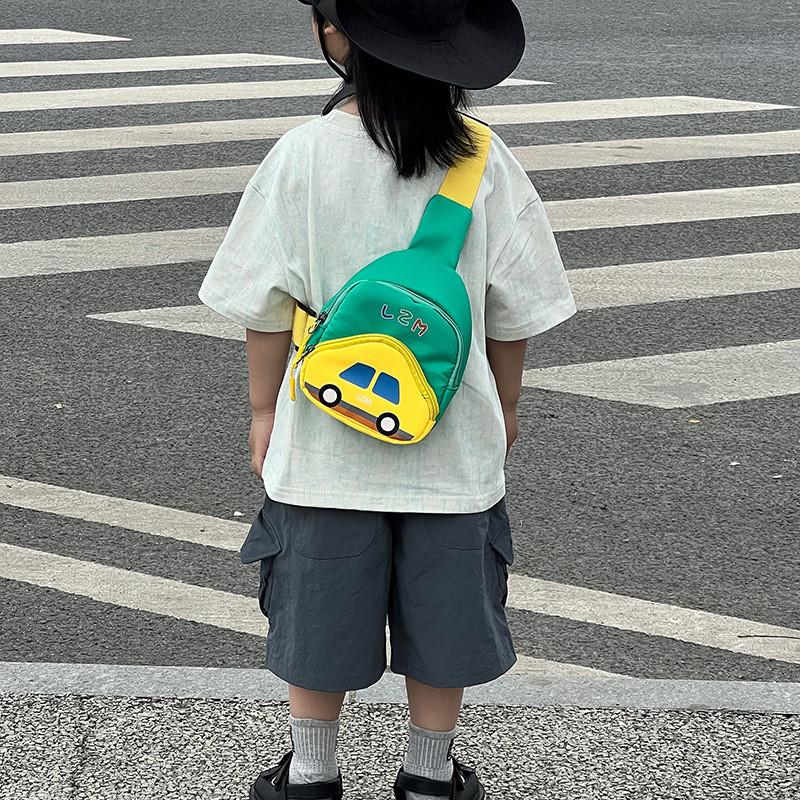 Car Pattern Childrens Canvas Backpack Fun Style School Weekend Bags Outings