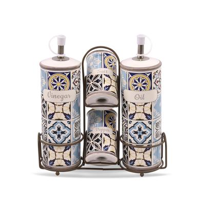 Ceramiczny Zestaw Do Przypraw 5-ele MAESTRO Holiday In Porto MR-20005-04S