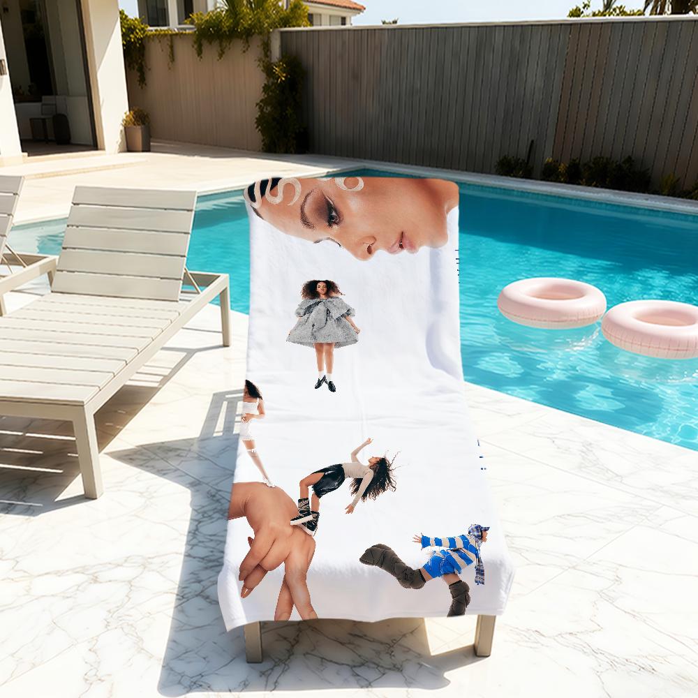 Singer Music Art Showbiz Theme Beach Towel Soft Quick Dry Bath Towel for Gift Travel Gym Spa Camping Sport Microfiber Blanket