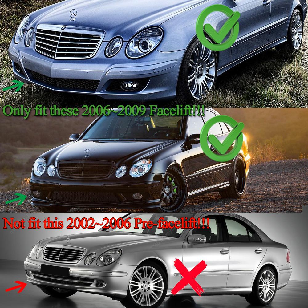 Front Bumper Grille Grill For Mercedes Benz W211 E-Class E280 E320 E350 E400 E500 Saloon 2006-2009 Facelift Gloss Black Tuning