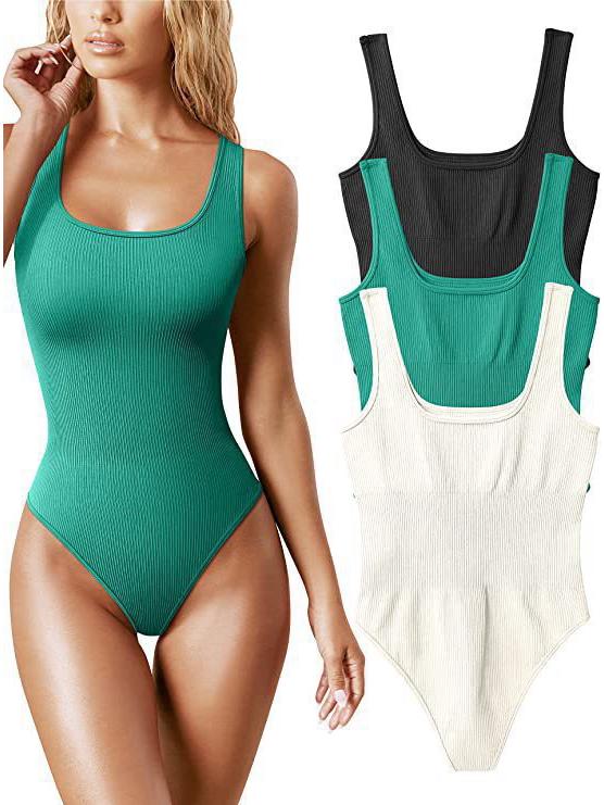 Women's U-neck Sleeveless Tank Top Bodysuit