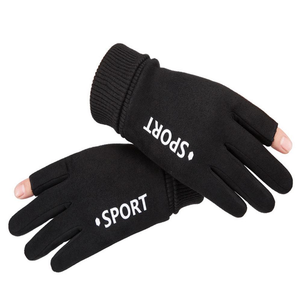 Motorcycle Gloves Mens Winter Piled Thickened Warm Windproof Cold Non-slip Big Seven Outdoor Riding Cotton Gloves