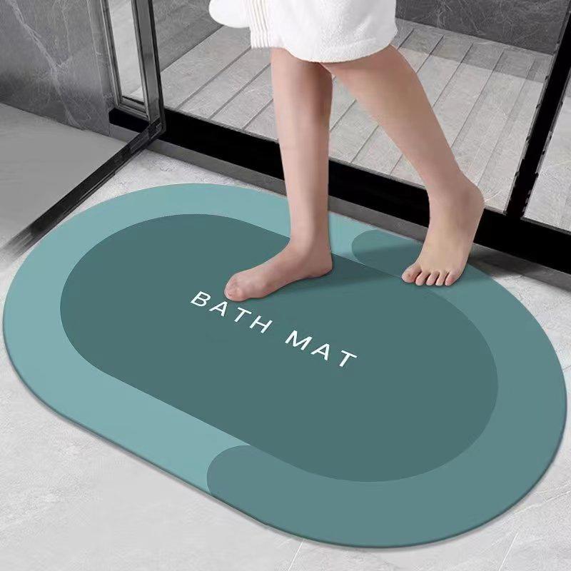 Quick Ship Four-Leaf Clover Diatom Mud Non-Slip Shower Mat - Water Absorbing & Wear Resistant Floor Mat