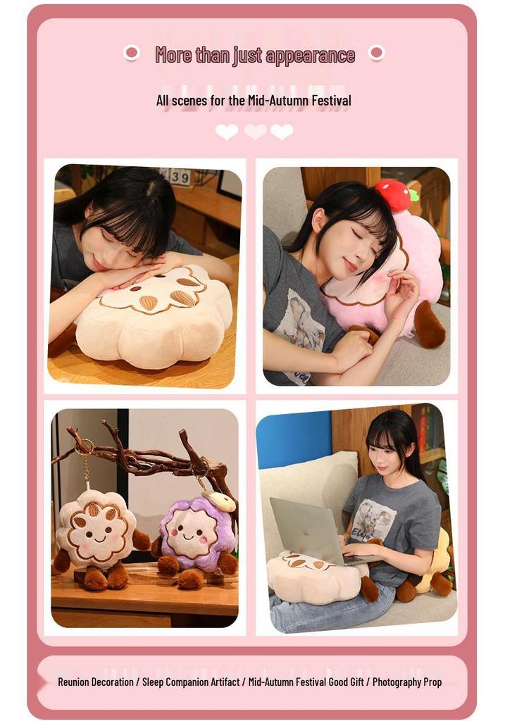 Cartoon Mooncake Plush Pendant - Mid-Autumn Festival Charm Gift for Girls