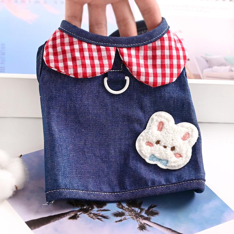 Short Pet Vest with Leash Chest Back Small Dog Chihuahua Cat Dog Clothes