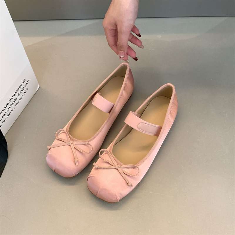 Evening shoes gentle wind flat satin ballet shoes 2025 new spring shallow mouth boat shoes Mary Jane women's shoes