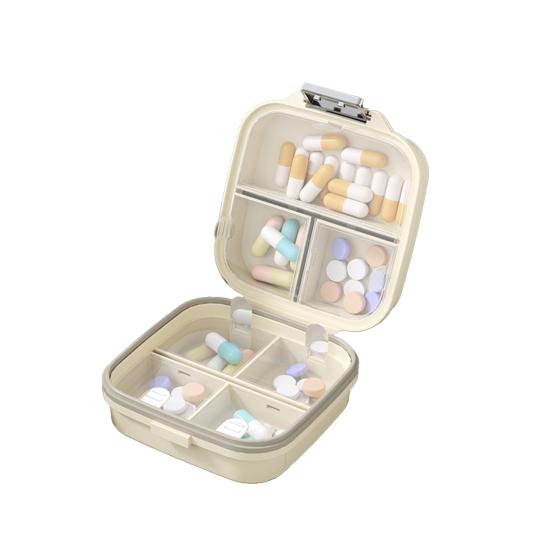

Portable Pill Organizer Weekly Pill Box Double Layer Medicine Case Mini Moisture Resistant Pill Container for Outdoor Travel S білий