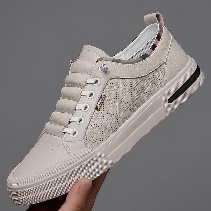 Autumn and Winter New Men's Shoes Inner Height Increase Leather Shoes Little White Shoes Board Shoes Genuine Leather Casual Men's Leather Shoes