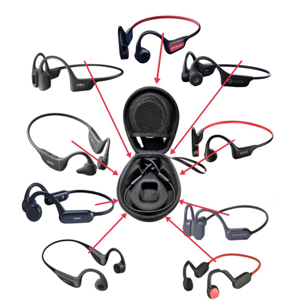 Protective Storage Bags for Bone Conduction Headset Shockproof Portable Zipper Case- Headphone Carrying Bag