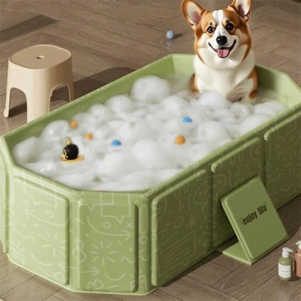 Large Capacity Portable Folding Bathtub Space Saving Pet Swimming Pool Pet Wading Pool  Water Fun