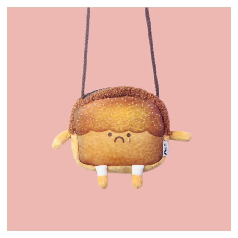 Creative Cartoon Toast Bread Crossbody Bag – Cute & Casual Shoulder Coin Purse for Students
