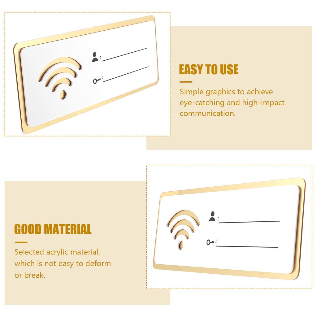 Acrylic WiFi Password Sign Easy To Write Erase Customizable Network for Public Space Restroom Hotel Wall Decor