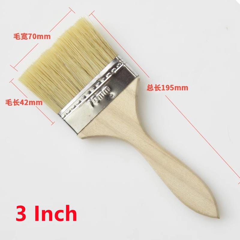 5Pcs Paint Brush 1/2/3 Inch Wooden Handle BBQ Brush for Wall and Furniture Paint Tool Painting Brushes Set Artist Paint Brushes