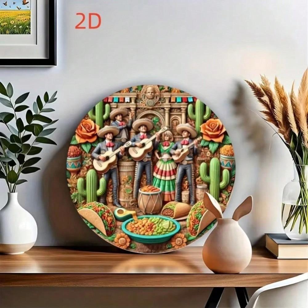 Vintage Blikken Metaal Wanddecoratie Mexicaanse Volksdans Muziek Keuken Decoratie