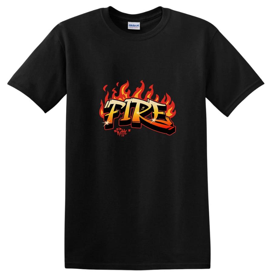 Fire Graphic T Shirt Bold Flame Design Cool Casual Tee for Men and Women XS