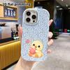 Phone Case: 2D Flat Design Suitable for iPhone 18 17 16 15 14 13 Pro Protective Case, Couple Style, Hugging a Cute Little Yellow Duck, Christmas and H