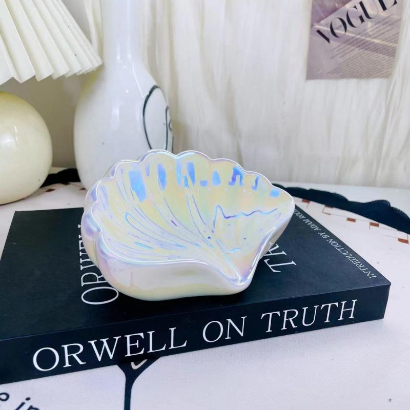 Ceramic Household Soap Box Shell Drain Soap Box No Punching Required