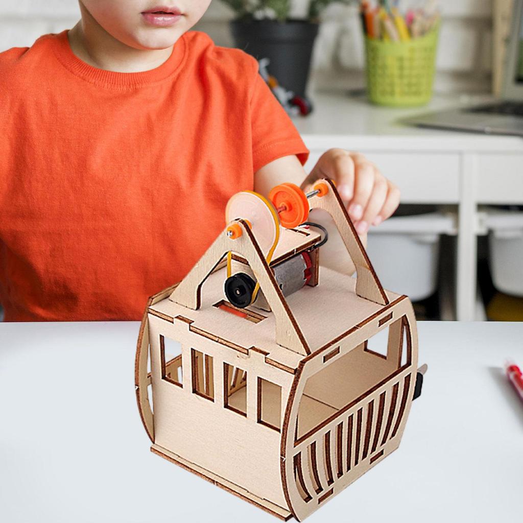 DIY Wooden Science Experiment Model Kits Stem Sightseeing Cable Car Educational Toys for Teens