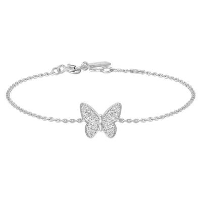 [Worn by Hatuha Yuha] Butterfly 925 Silver Pavé Bracelet B064-02H.