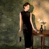 Black Velvet Hong Kong Style Sleeveless Long Three-dimensional Beaded Cheongsam 1011 Autumn New Slim and Thin Daily Wear