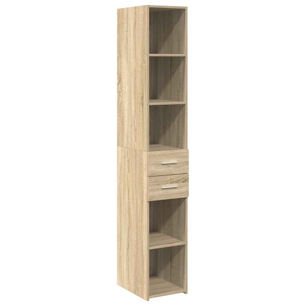 Tall Cabinet Narrow Sonoma Oak Finish 30 X 42.5 X 225 Cm Particleboard