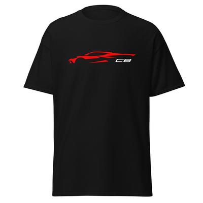 Premium T-Shirt For Chevrolet Corvette C8 2023 Red Car Fans Birthday Gift