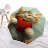1 PC Automatic Folding Umbrella - Cute and beautiful cats Pattern, Portable & Foldable Design with 8 Ribs, Christmas Birthday Gifts