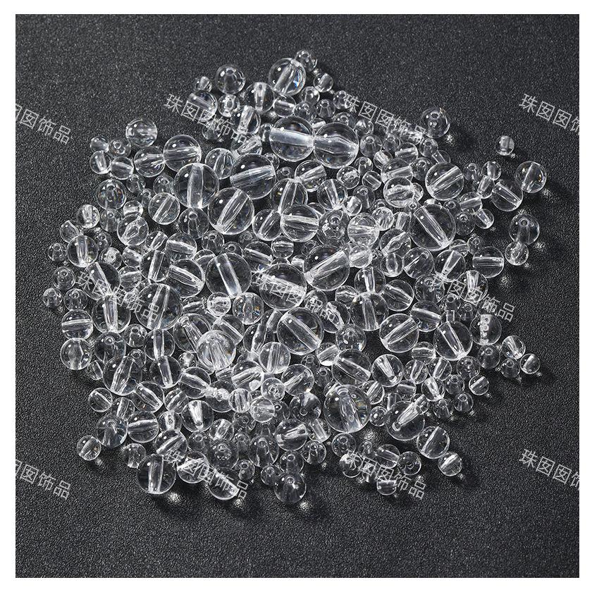Clear Acrylic Round Beads - Glass-like Finish for DIY Jewelry & Accessories