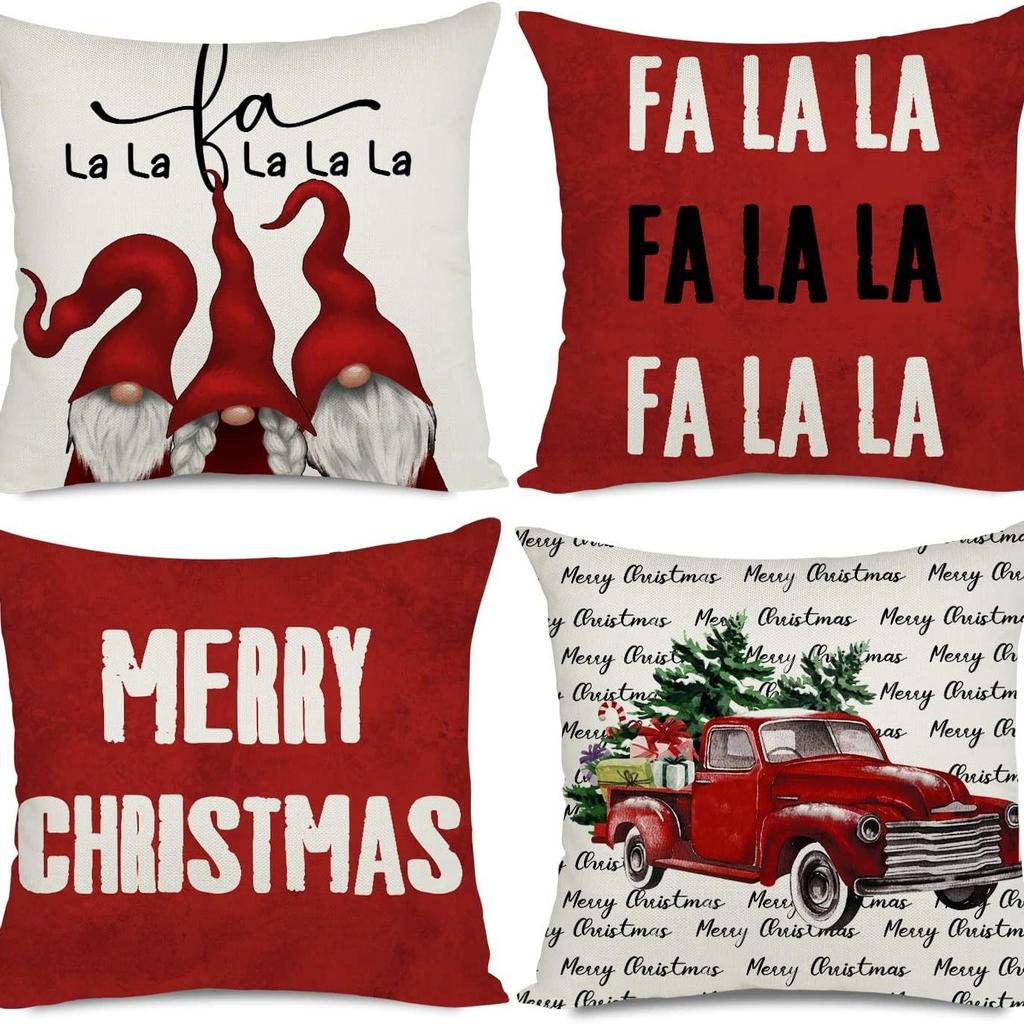 Living Room Christmas Decoration Pillowcase Nordic Style Christmas Tree Printed Cushion Festive Atmosphere Household Supplies