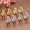 Europe Double Layered Zircon Hoop Earrings For Women Stainless Steel Personality Punk Piercing Earring Wedding Jewelry Gifts