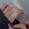 Trendy Open Band: 925 Silver-Plated Chain Ring for Women, Niche Design, Cold Style Fashion