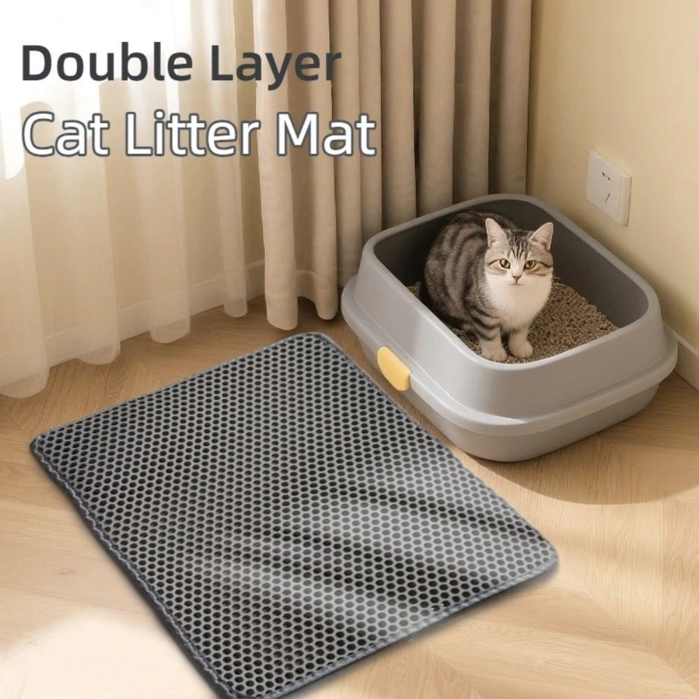EVA Cat Litter Mat Double Layer Litter Box Filter Pad New Pet Litter Box Pad  Pet Supplies