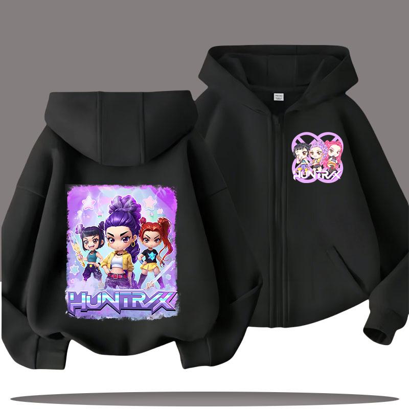 Hoodies Sweatshirts Mädchen Kinder Reißverschluss-Sweatshirt Cartoon-Druck Mode-Hoodie Kinderbekleidung Kleines Mädchen Sweatshirt Top