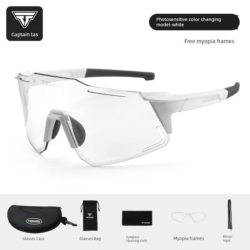 Captain Tas Cycling Glasses, Color-Changing, Windproof, Bicycle Goggles, Outdoor Sports Cycling, Anti-Uv Equipment