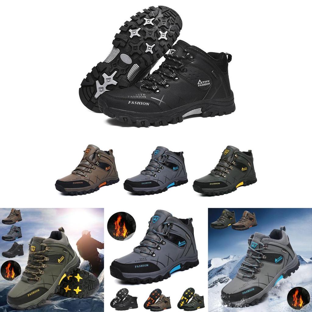 Men's Winter Snow Boots Warm And Waterproof Hiking Shoes With Elegant Look