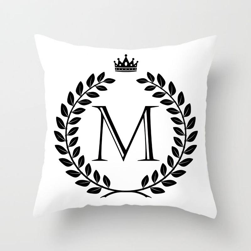 Nordic Simple Crown Letter Printing Pattern Cushion Cover Home Living Room Sofa Decoration Square Pillow Pillow Cover