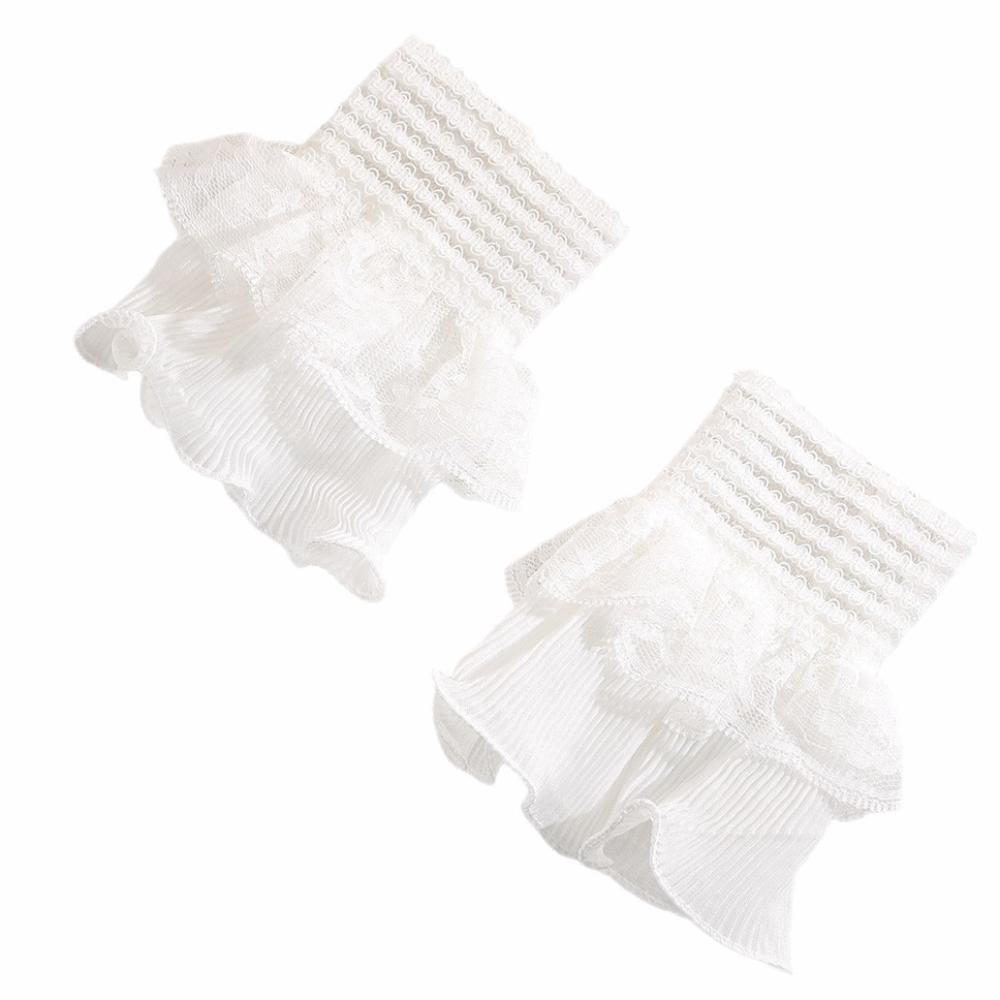 Ruffle False Wrist Cuffs Mesh Lace Fake Cuffs Universal Detachable Sleeves  Halloween
