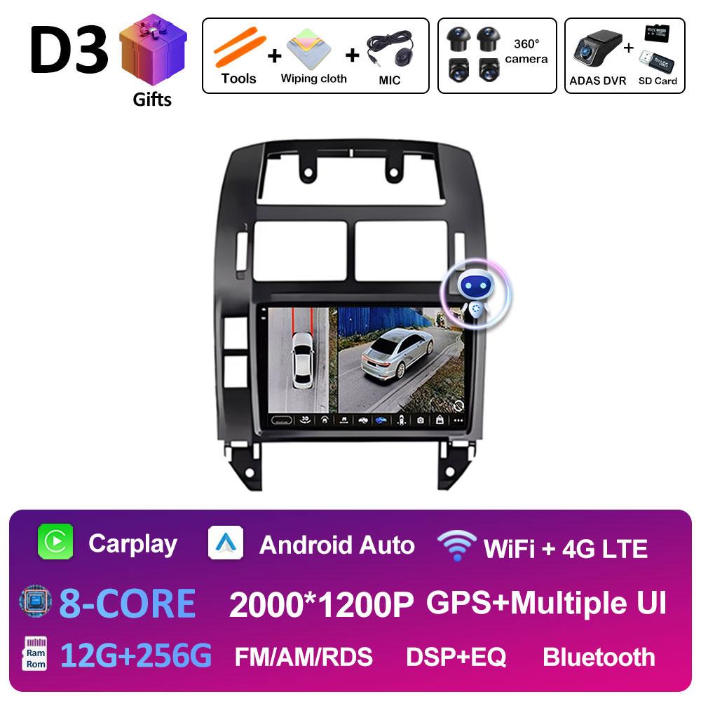 Android 14 Wireless Carplay For Volkswagen VW Polo MK4 6Q 9N 9N3 2004 2005 - 2009 GPS Navigation DSP Stereo Autoradio Head Unit