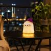 Tap-sensing Night Light Magician Ghost Silicone with Tap Sensing Control, Rechargeable LED Lamp for Unique Holiday Gift Idea Bedroom Kids Room Decor,